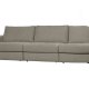 VTWONEN Family 2,5-seters sofa, avrundet hyre - varm gr polyester