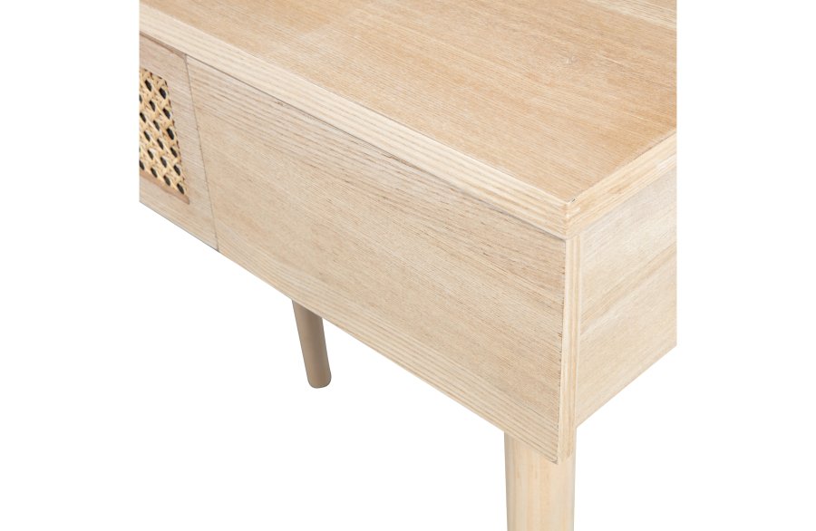 WOOOD Soof toalettbord, m. speil og 2 skuffer - natur MDF og furu (70x40)