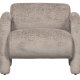 WOOOD EKSKLUSIV Lenny lenestol, med armlener - sand grov tekstur flyels polyester