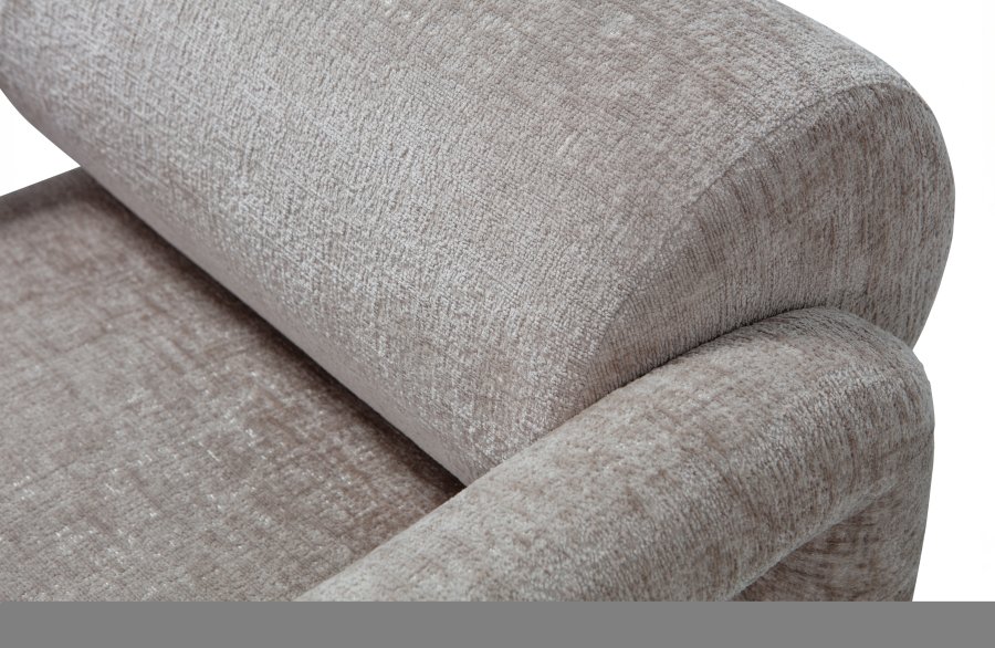 WOOOD EKSKLUSIV Lenny lenestol, med armlener - sand grov tekstur flyels polyester