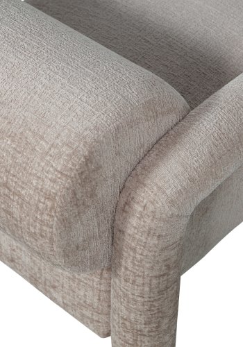 WOOOD EKSKLUSIV Lenny lenestol, med armlener - sand grov tekstur flyels polyester