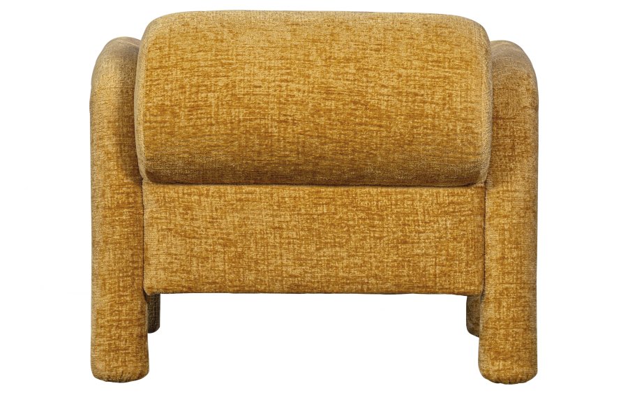 WOOOD EKSKLUSIV Lenny lenestol, m. armlener - gull/gul grov tekstur flyels polyester