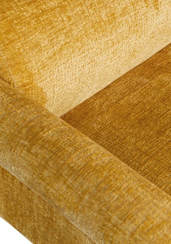 WOOOD EKSKLUSIV Lenny lenestol, m. armlener - gull/gul grov tekstur flyels polyester