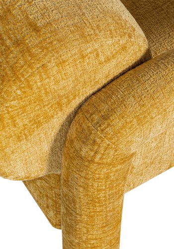 WOOOD EKSKLUSIV Lenny lenestol, m. armlener - gull/gul grov tekstur flyels polyester