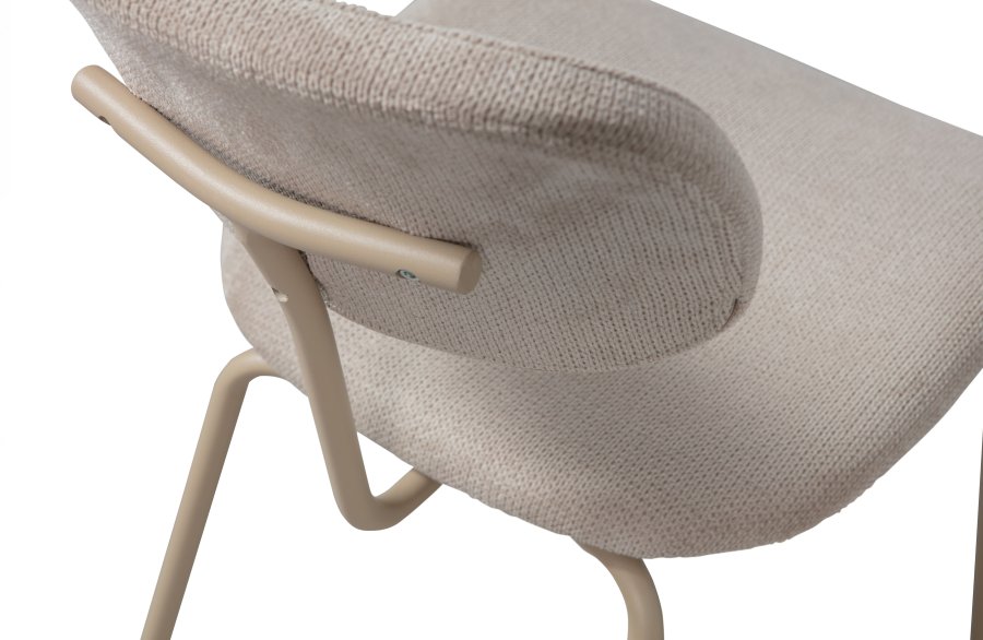 WOOOD EXCLUSIVE Link spisebordstol - ekte stoff og ekte metall