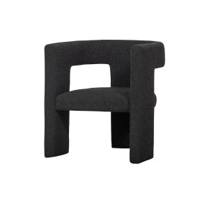 TRÄ EXKLUSIVT Tiwa ftölj, m. armstöd - mörkgrtt bouclétyg