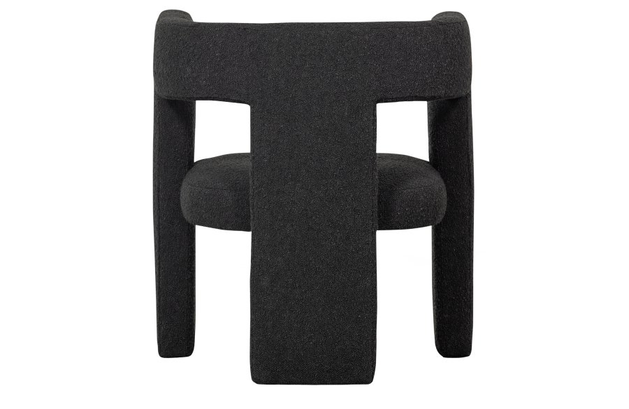 TRE EKSKLUSIV Tiwa lenestol, m. armlen - mrk gr bouclé stoff