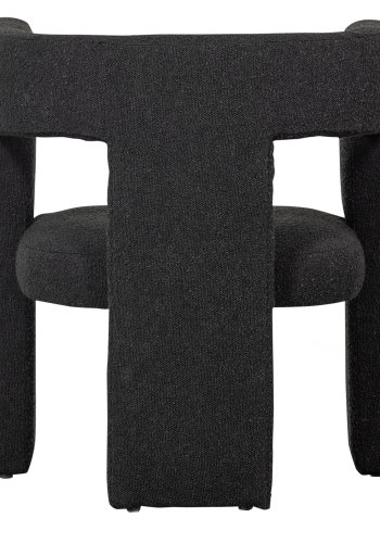 TRE EKSKLUSIV Tiwa lenestol, m. armlen - mrk gr bouclé stoff