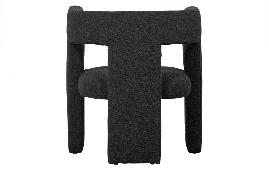 TRE EKSKLUSIV Tiwa lenestol, m. armlen - mrk gr bouclé stoff