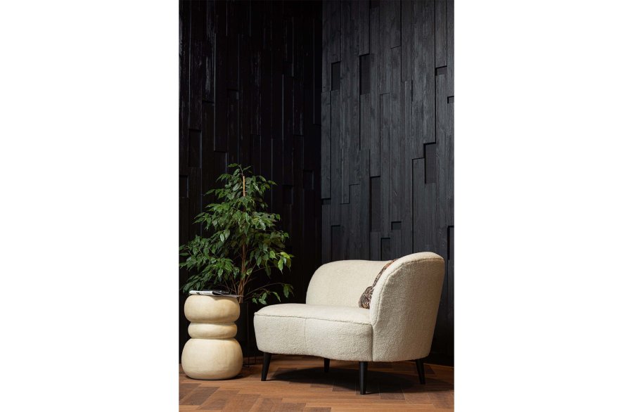 TRE EKSKLUSIVT Yvo sidebord, kologisk - gr/sandfiber leire (37x35)