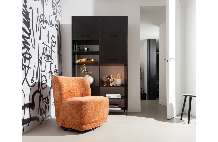 WOOOD EKSKLUSIV Atty svingstol - blomstrende flyelspolyester