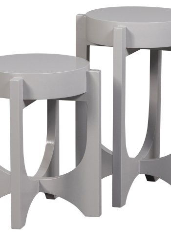 VTWONEN Hold Up sidebord, rundt - varmt grtt mangotre (35)