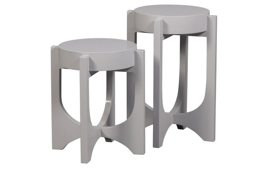 VTWONEN Hold Up sidebord, rundt - varmt grtt mangotre (35)