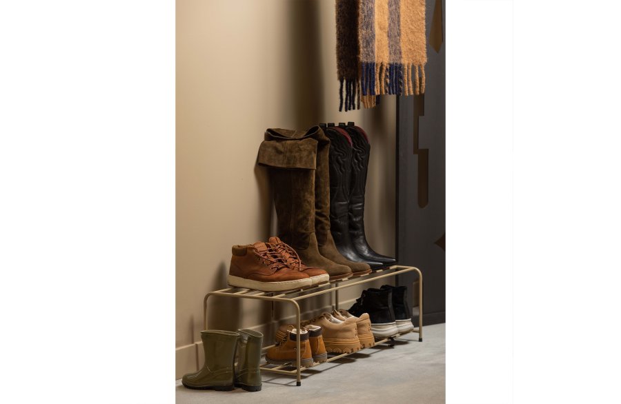 WOOOD Josse skostativ, rektangulrt - army brunt metall (B:80)