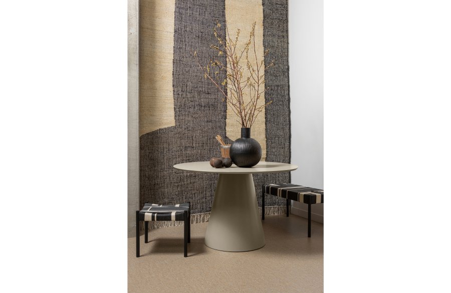 TRE EKSKLUSIVT Jorre spisebord, rundt - antikk beige MDF (120)