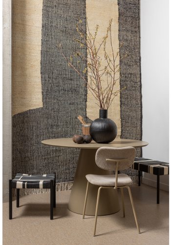 TRE EKSKLUSIVT Jorre spisebord, rundt - army brun MDF (120)