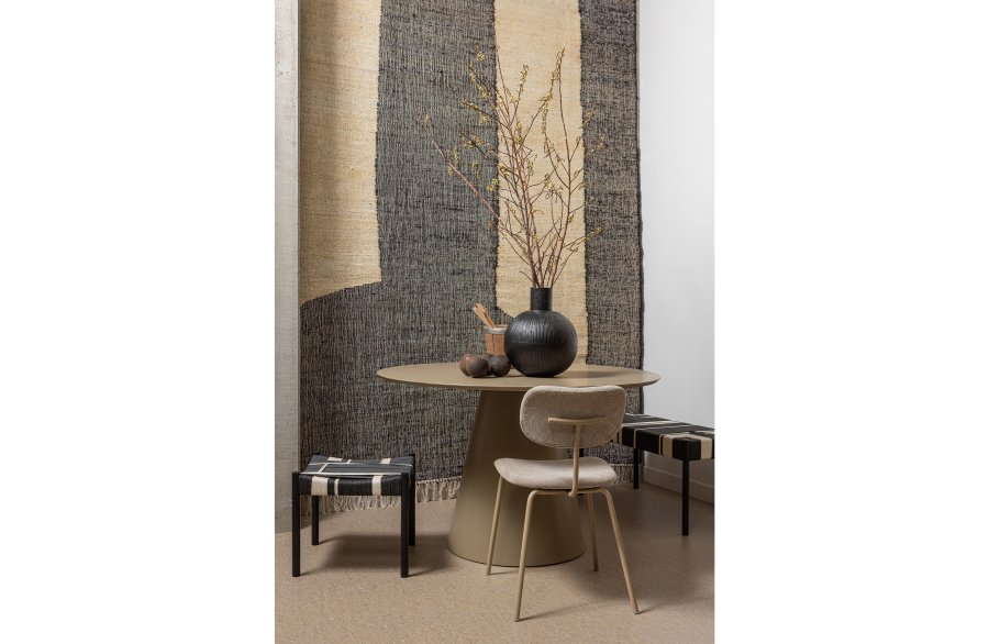 TRE EKSKLUSIVT Jorre spisebord, rundt - army brun MDF (120)