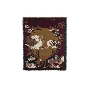 WOOOD Circuit Jacquard plaid med fugle, rektangulr - multifarvet bomuld (130x170)