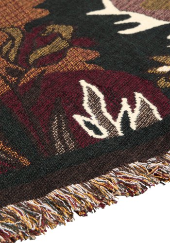 WOOOD Circuit Jacquard pledd med fugler, rektangulr - flerfarget bomull (130x170)