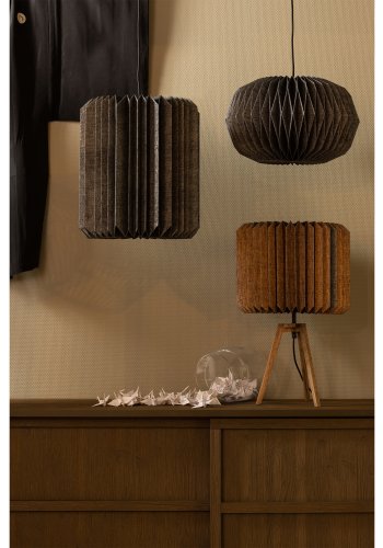 WOOOD Bones bordlampe - svart papir og natur