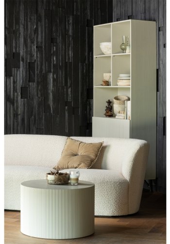 TRE EKSKLUSIVT Sanne sidebord, rundt - antikk beige MDF (60)