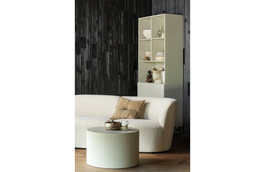 TRE EKSKLUSIVT Sanne sidebord, rundt - antikk beige MDF (60)