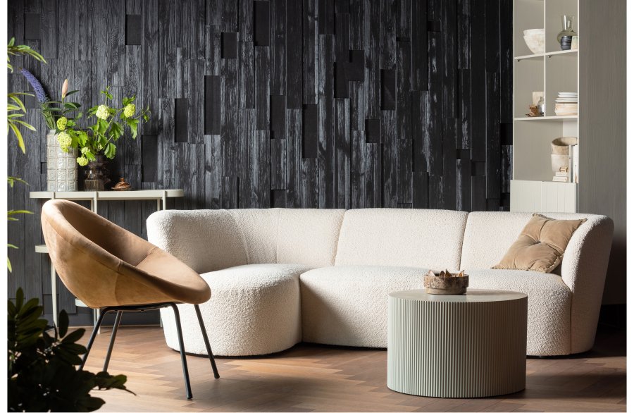 TRE EKSKLUSIVT Sanne sidebord, rundt - antikk beige MDF (60)