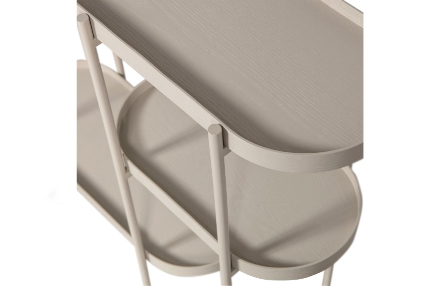 WOOOD EKSKLUSIV Noan sidebord, m. 3 bordplater - antikk beige MDF og metall (90x28)