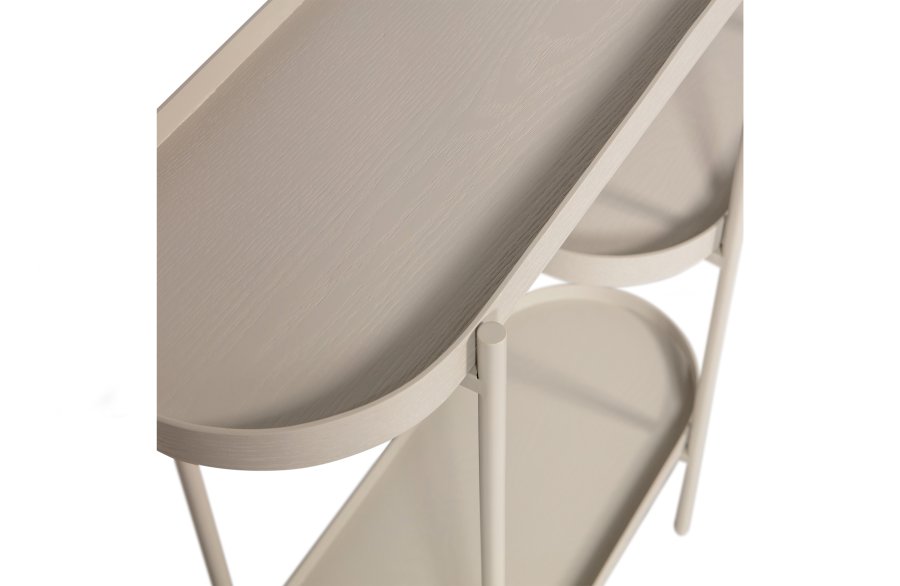 WOOOD EKSKLUSIV Noan sidebord, m. 3 bordplater - antikk beige MDF og metall (90x28)