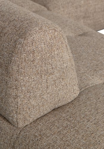 WOOOD EKSKLUSIV Lloyd hjrnesofa, venstre - grovvevd brunmelert stoff og svart metall