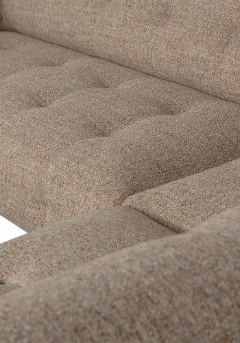 WOOOD EKSKLUSIV Lloyd hjrnesofa, hyre - grovvevd brunmelert stoff og svart metall