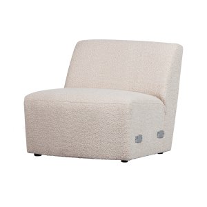 WOOOD EXCLUSIVE Coco sofamodul, 1-seat - creme bouclé polyester