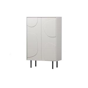 TRÄ EXKLUSIVT Cadiz skp, w. 2 dörrar och 2 hyllor - dimmig vit furu