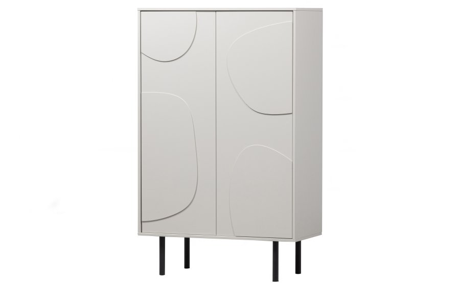 WOOOD EKSKLUSIV Cadiz skap, m. 2 drer og 2 hyller - tkete hvit furu