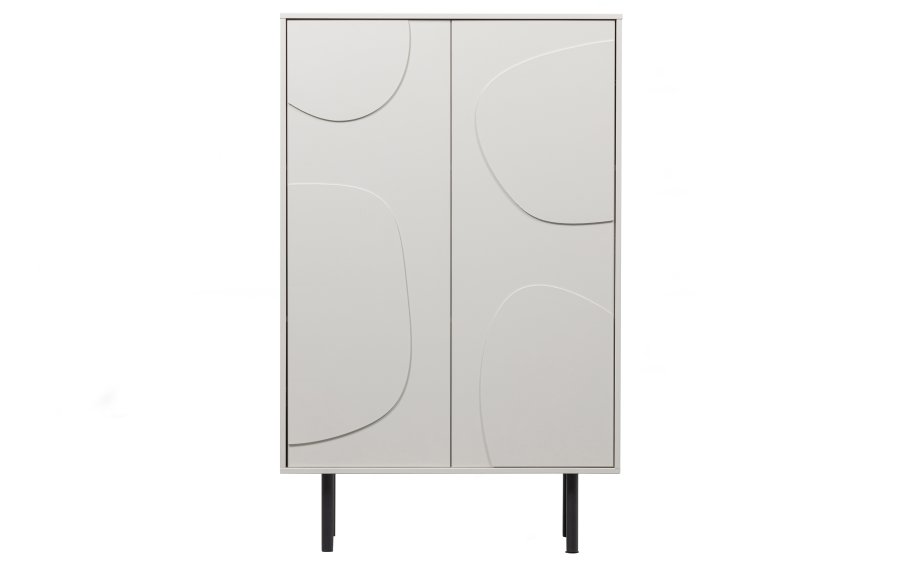 WOOOD EKSKLUSIV Cadiz skap, m. 2 drer og 2 hyller - tkete hvit furu