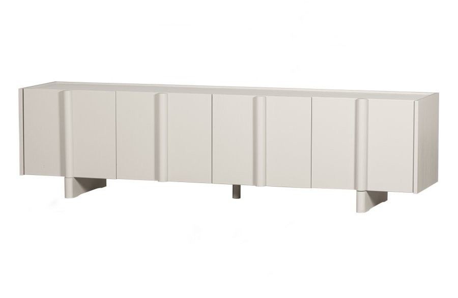 WOOOD EKSKLUSIVT Basu TV-bord, m. 3 drer og 2 hyller - dust furu (200x46)