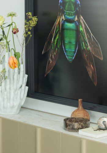 TRE EKSKLUSIV Basu bordplate dekorasjon for skjenk/TV-bord - betongplast (196,5x39,5)