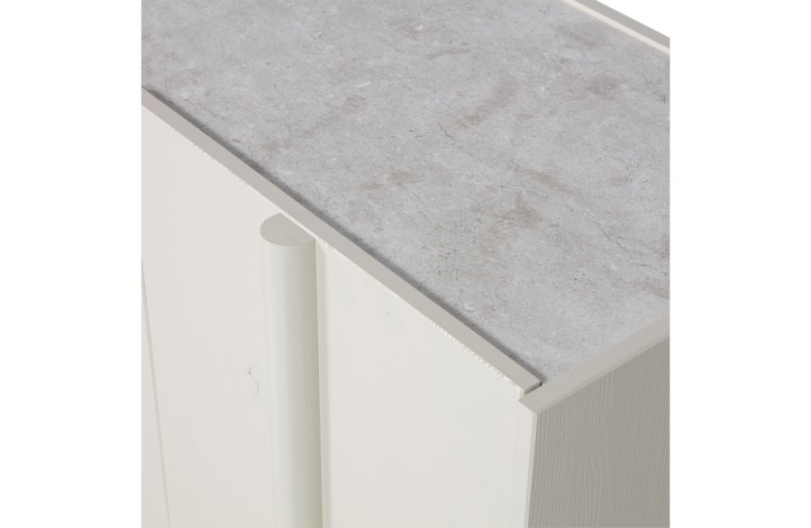 TRE EKSKLUSIV Basu bordplate dekorasjon for skjenk/TV-bord - betongplast (196,5x39,5)