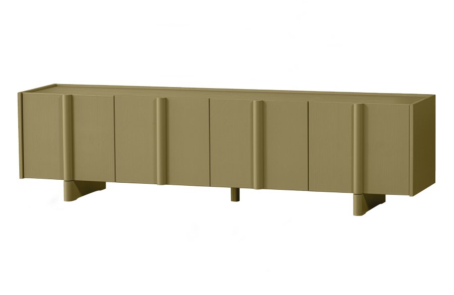 WOOOD EKSKLUSIVT Basu TV-bord, m. 3 drer og 2 hyller - mosefuru (200x46)