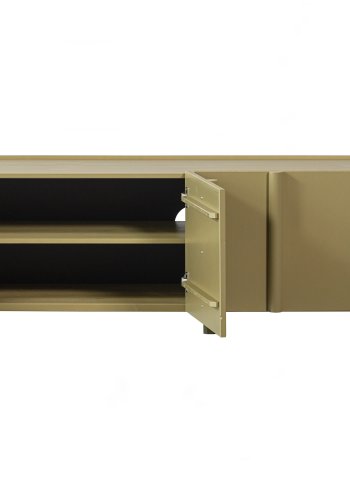 WOOOD EKSKLUSIVT Basu TV-bord, m. 3 drer og 2 hyller - mosefuru (200x46)