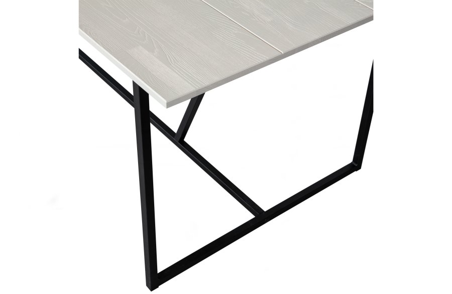 WOOOD EXCLUSIVE Silas spisebord, rektangulrt - stv (gr/sand) brstet asketre og metall (220x90)