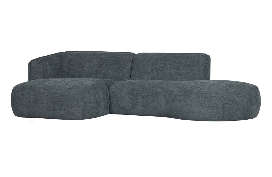 WOOOD EKSKLUSIV Polly sofa, med venstre sjeselong - blgrnn polyester
