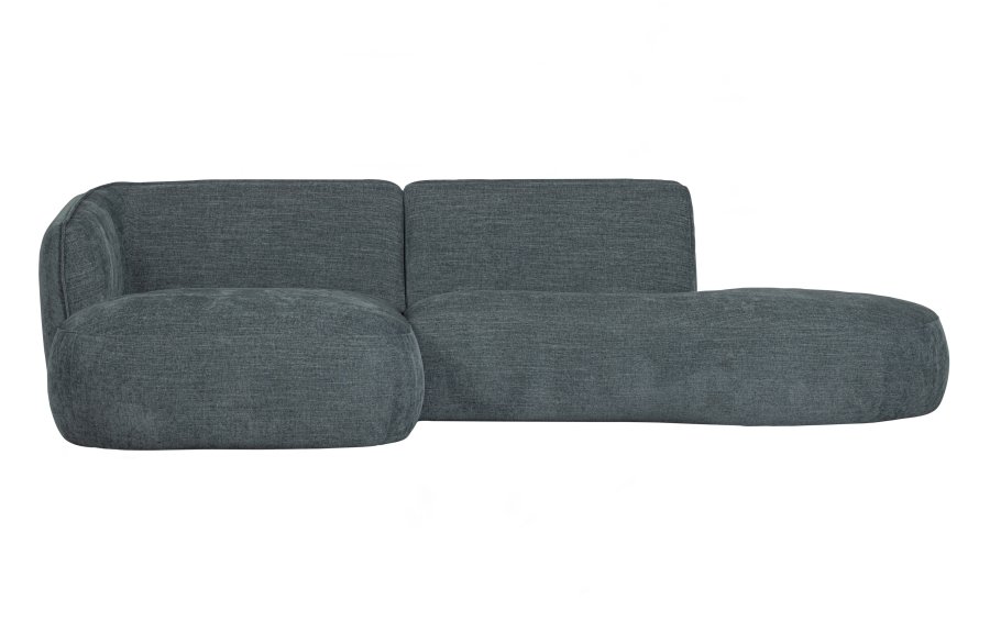 WOOOD EKSKLUSIV Polly sofa, med venstre sjeselong - blgrnn polyester