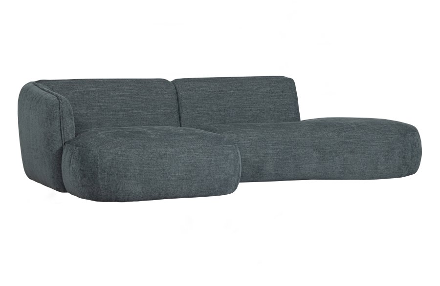 WOOOD EKSKLUSIV Polly sofa, med venstre sjeselong - blgrnn polyester