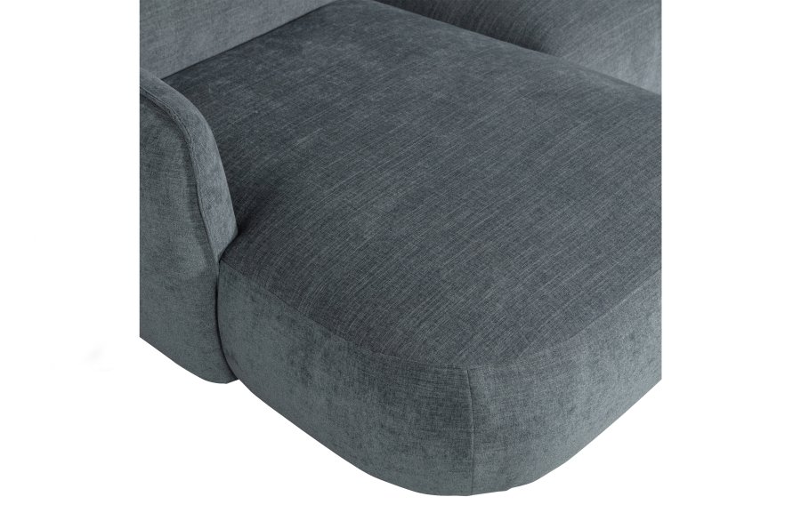 WOOOD EKSKLUSIV Polly sofa, med venstre sjeselong - blgrnn polyester