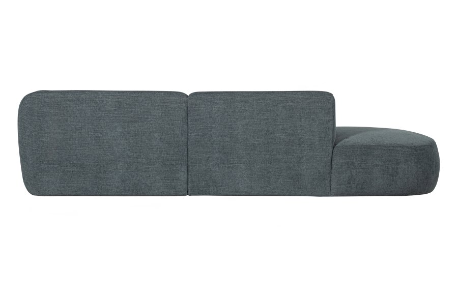 WOOOD EKSKLUSIV Polly sofa, med hyre sjeselong - blgrnn polyester