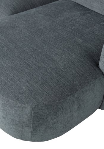 WOOOD EKSKLUSIV Polly sofa, med hyre sjeselong - blgrnn polyester