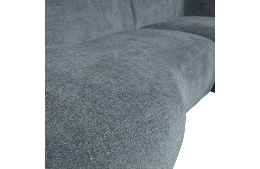 WOOOD EKSKLUSIV Polly sofa, med hyre sjeselong - blgrnn polyester