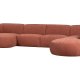 WOOOD EKSKLUSIV Polly sofa U-form, hyre - rosa polyester