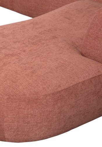 WOOOD EKSKLUSIV Polly sofa U-form, hyre - rosa polyester